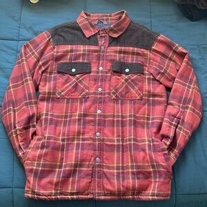 Alpine Design Fleece-Lined Snap Button Plaid Flannel Shirt Jacket